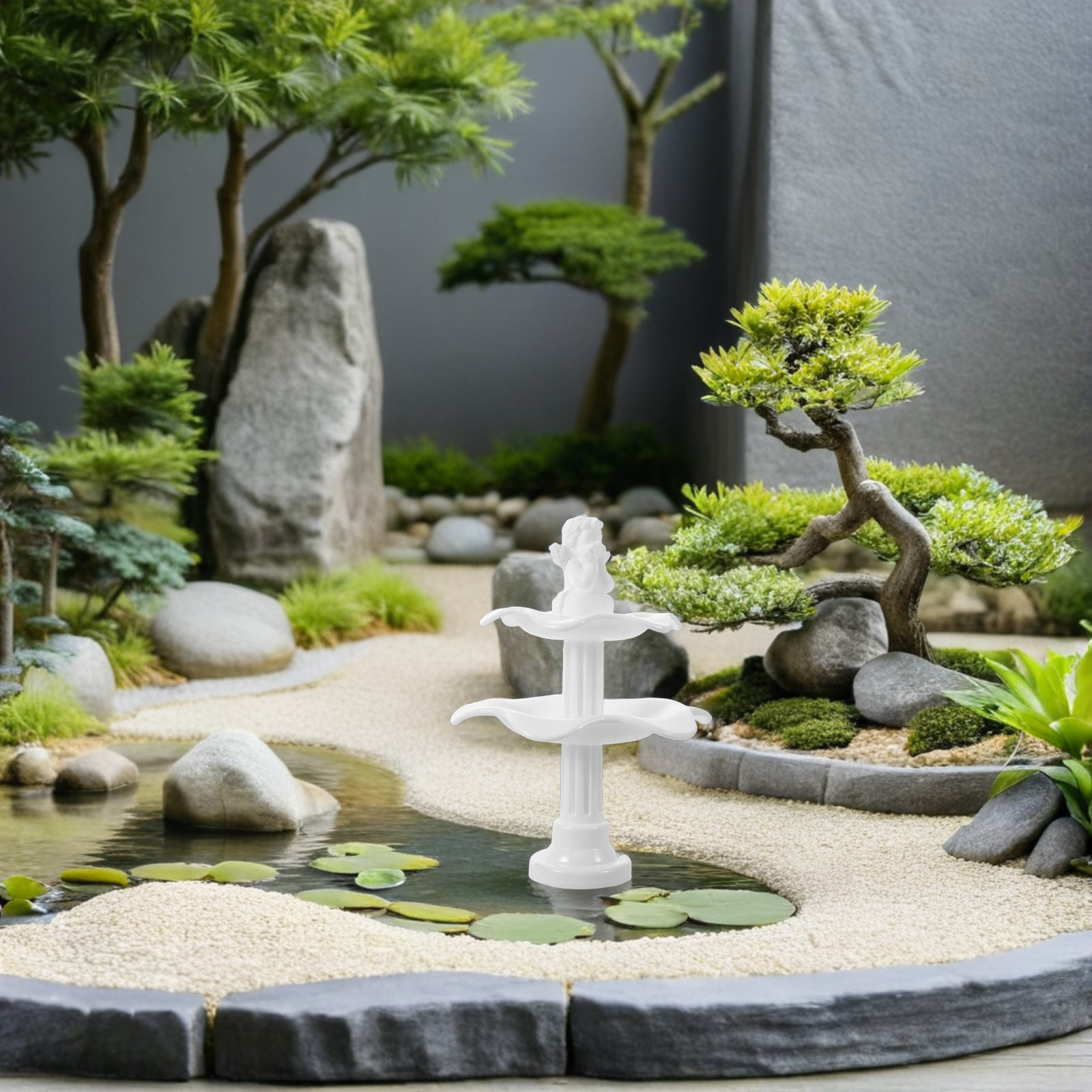 2 Peças de Fonte Miniatura de  - Bonsai Garden Landscape Design avaliação e preço